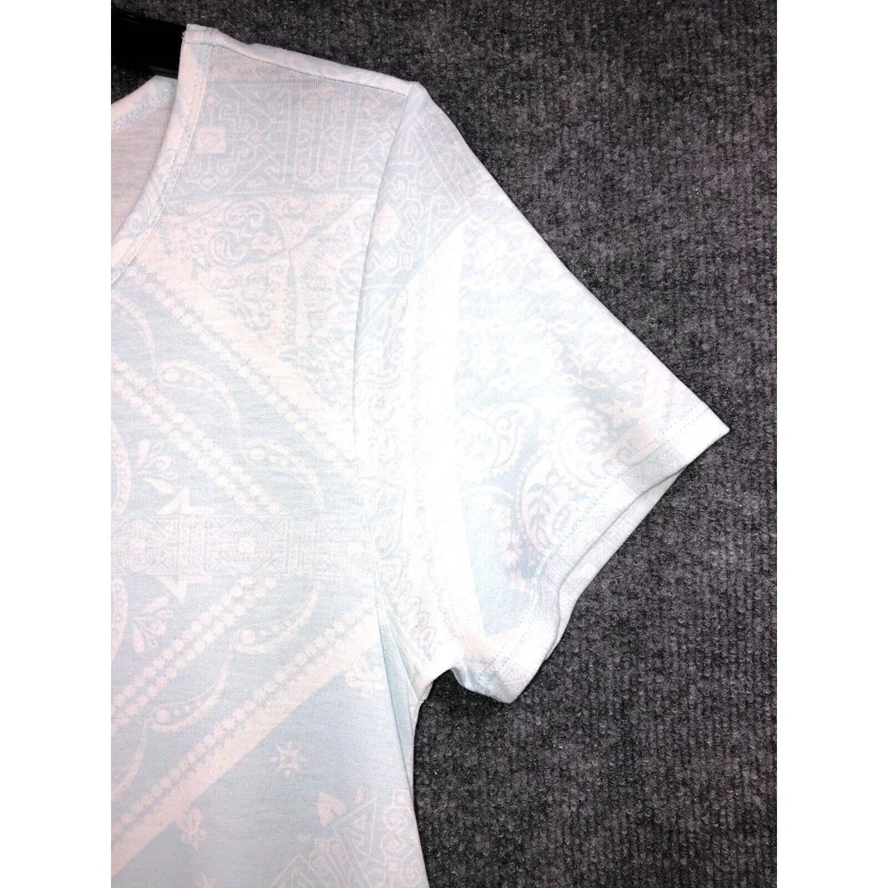 LuLaRoe Dress Women's Size‎ XS Blue White Short Sleeves Pockets Maxi Comfortable